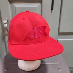 NIKE Air Mens Red Spell Out 643 Fitted Hat Cap One Size Fits All OSFA Streetwear